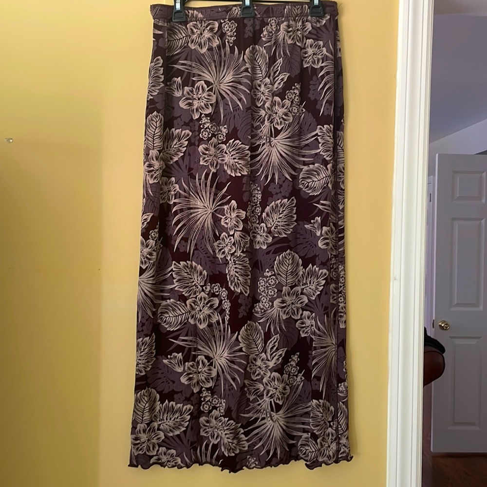 Citiknits floral brown maxi skirt